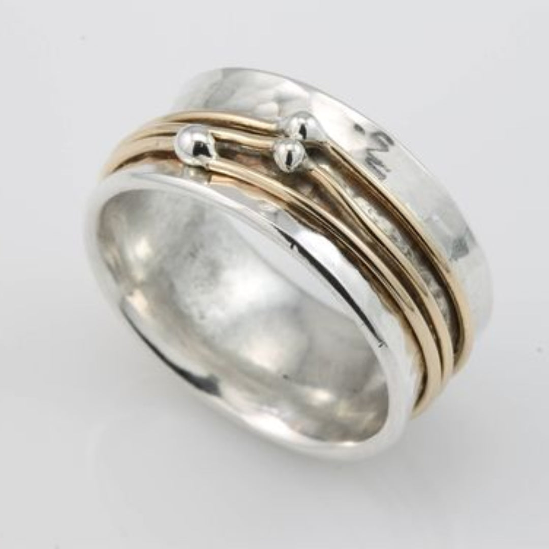 VINTAGE GOUD LAAGJES ZILVEREN RING