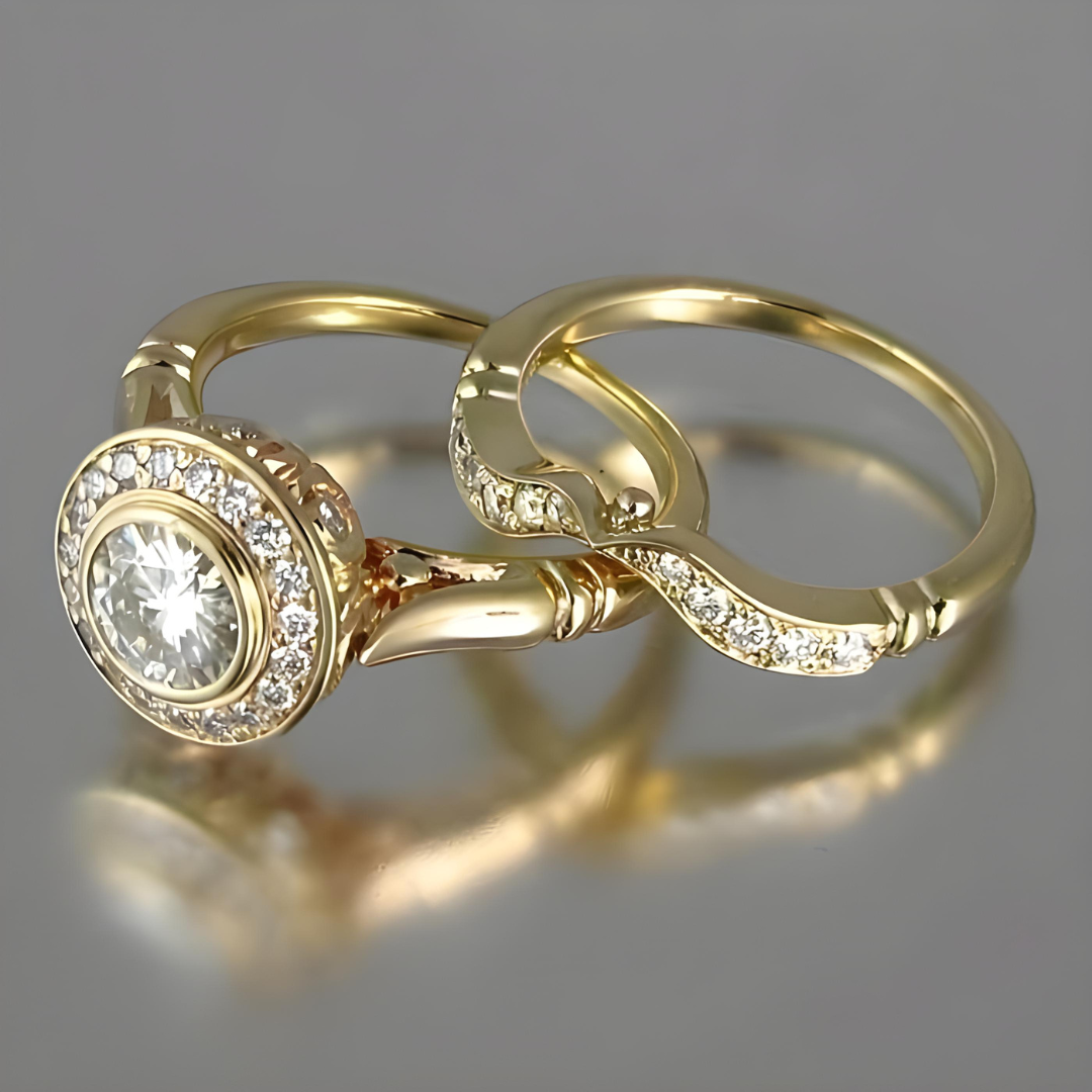 Vintage Gouden & Zirkonia Ring Pakket