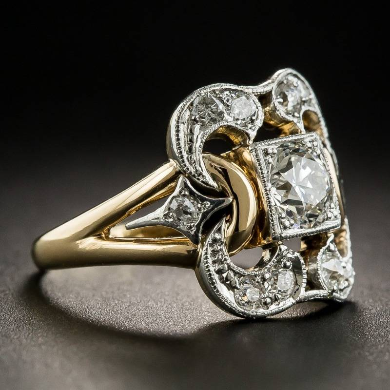 Vintage Zirkonia Gouden Ring