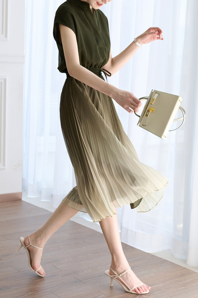 Ombre Plissé Jurk