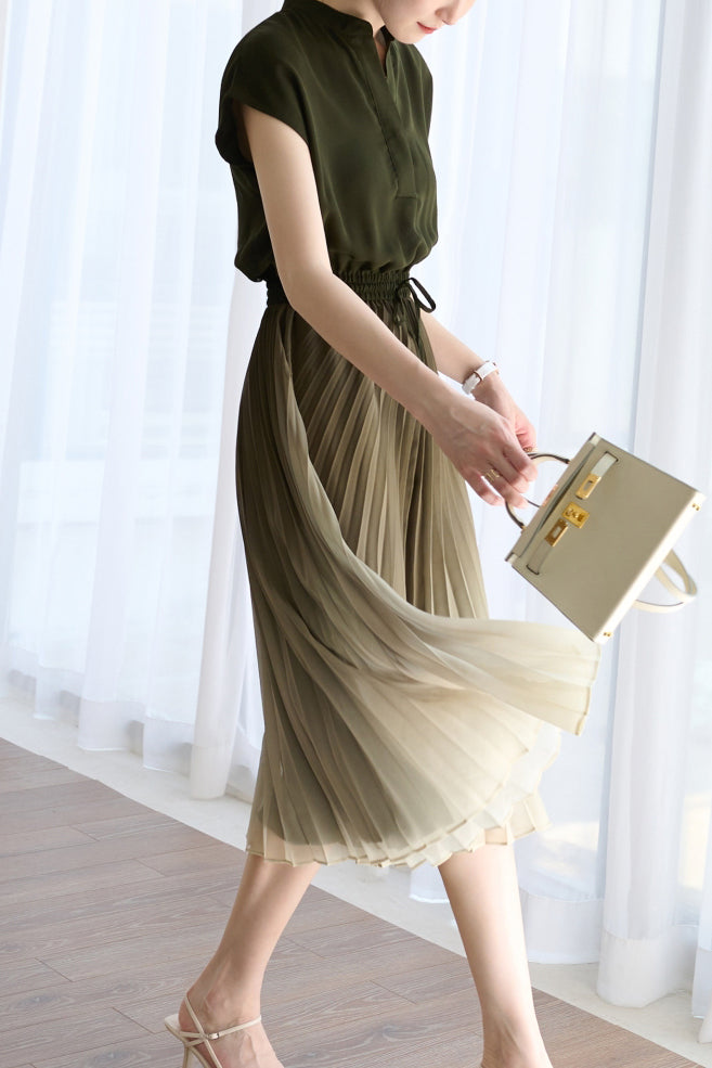 Ombre Plissé Jurk