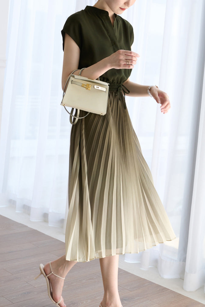 Ombre Plissé Jurk
