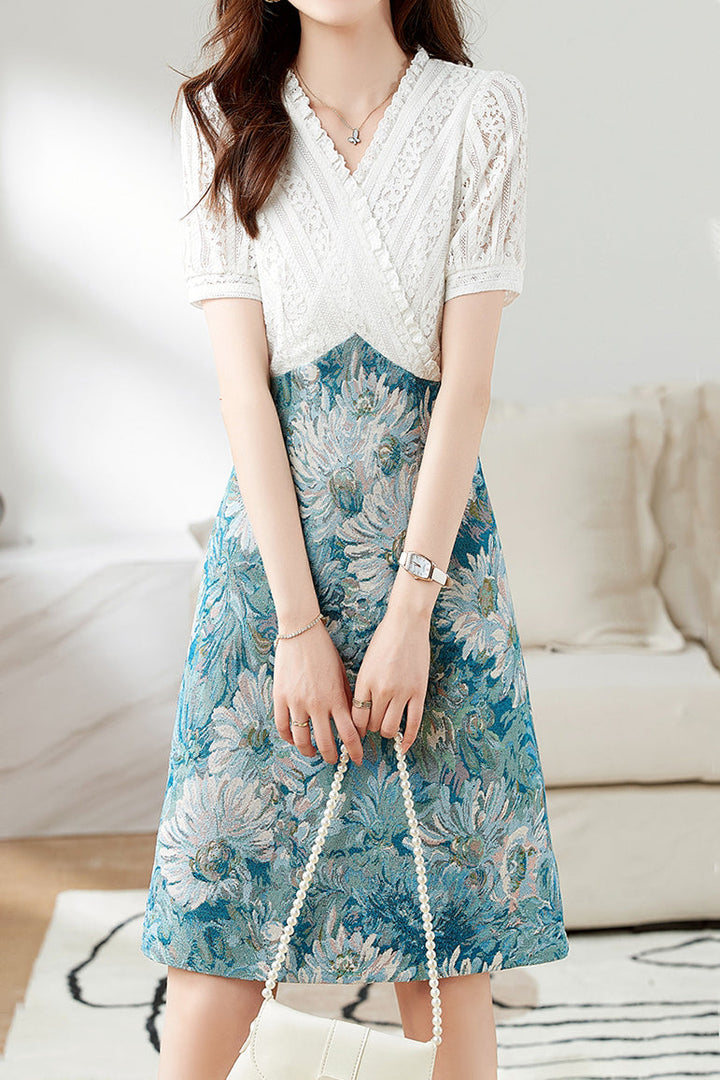 Lange Jurk met Zonnebloemprint