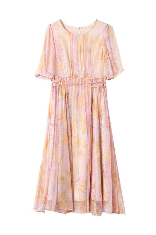 Lange Flare Jurk met Bloemen