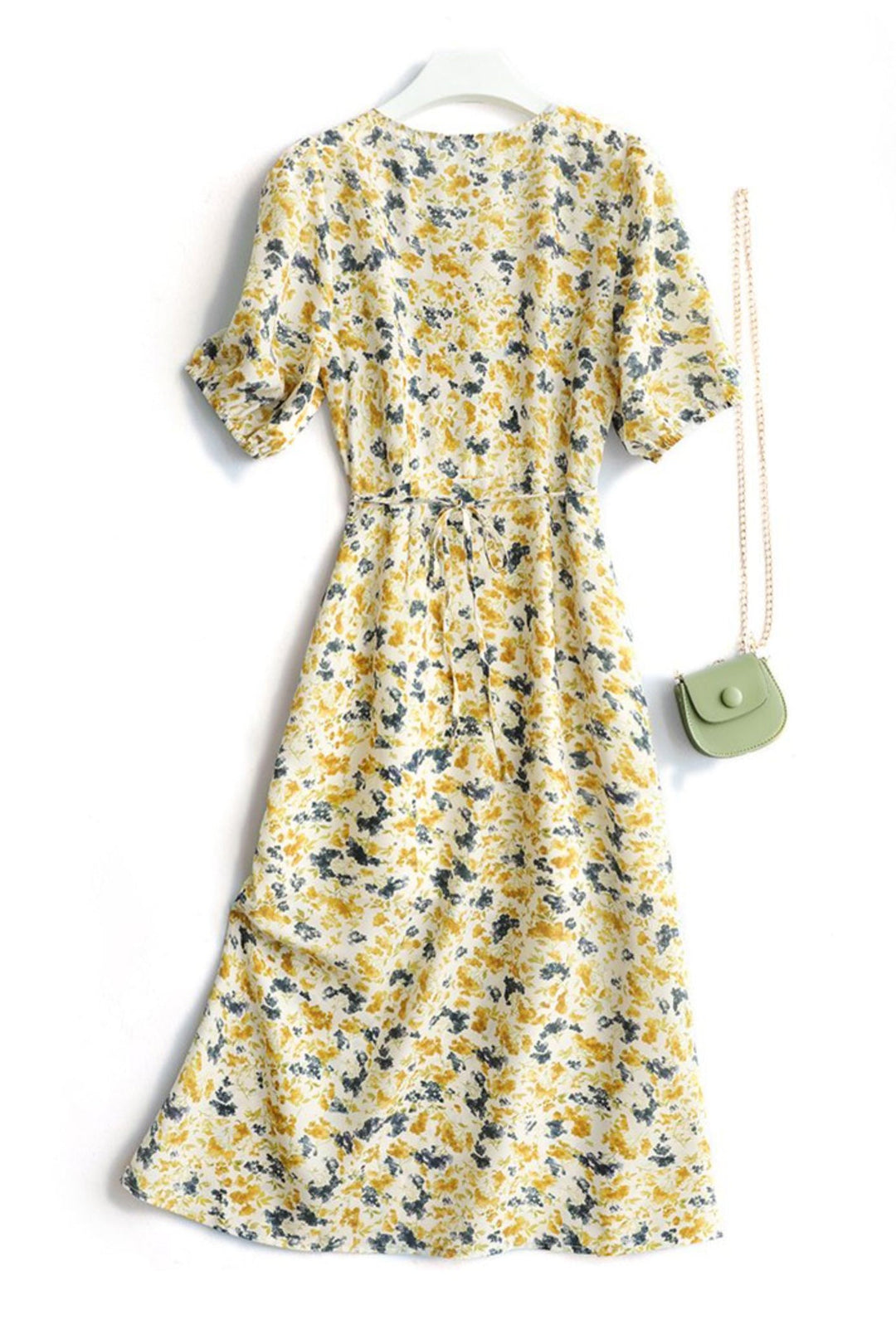 Floral Pintuck Flare Dress