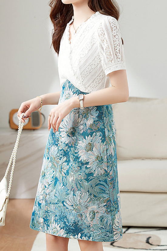 Lange Jurk met Zonnebloemprint
