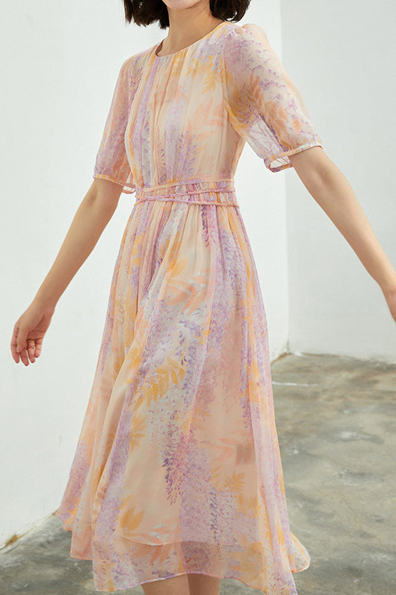 Lange Flare Jurk met Bloemen