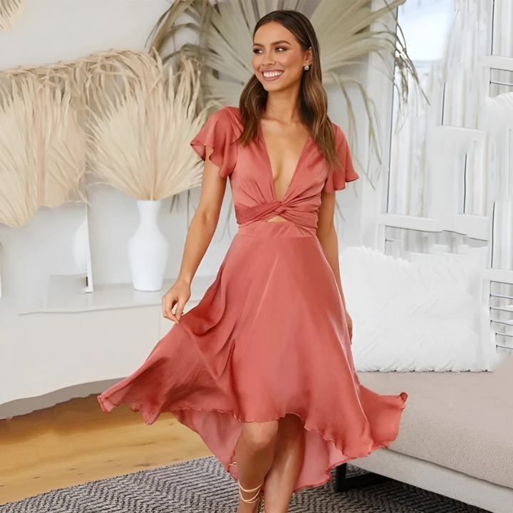 Colette vintage vloeiende jurk met retro uitstraling