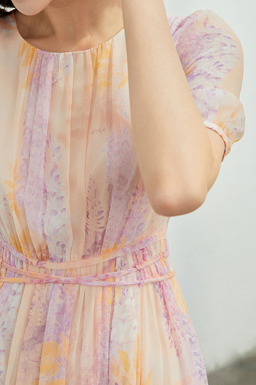 Lange Flare Jurk met Bloemen