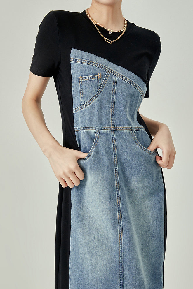 Lange Jurk met Denim