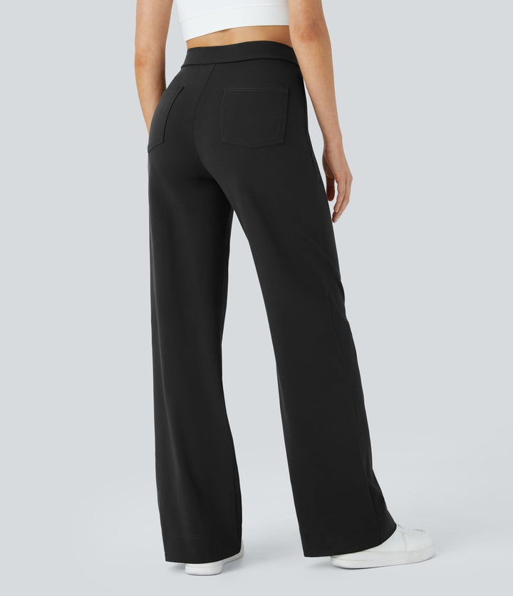 Cate | Elastische broek met hoge Taille | 1+1 GRATIS