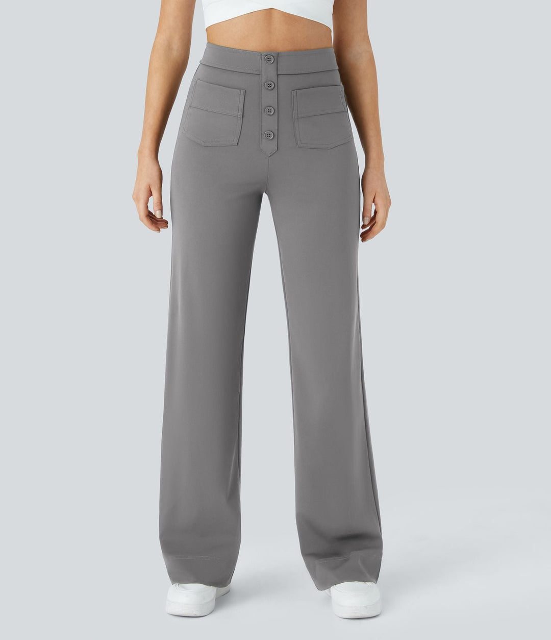 Cate | Elastische broek met hoge Taille | 1+1 GRATIS