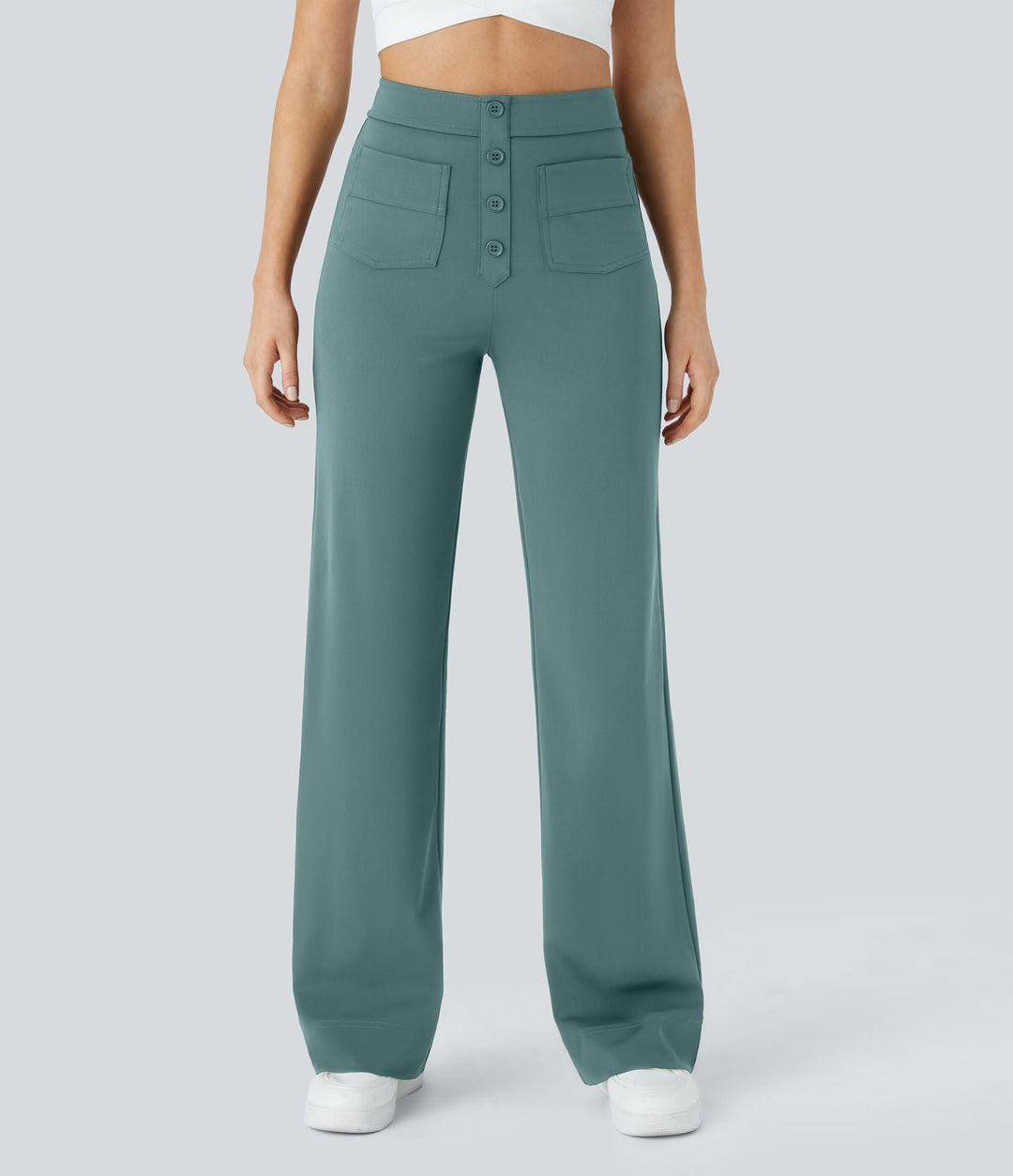 Cate | Elastische broek met hoge Taille | 1+1 GRATIS
