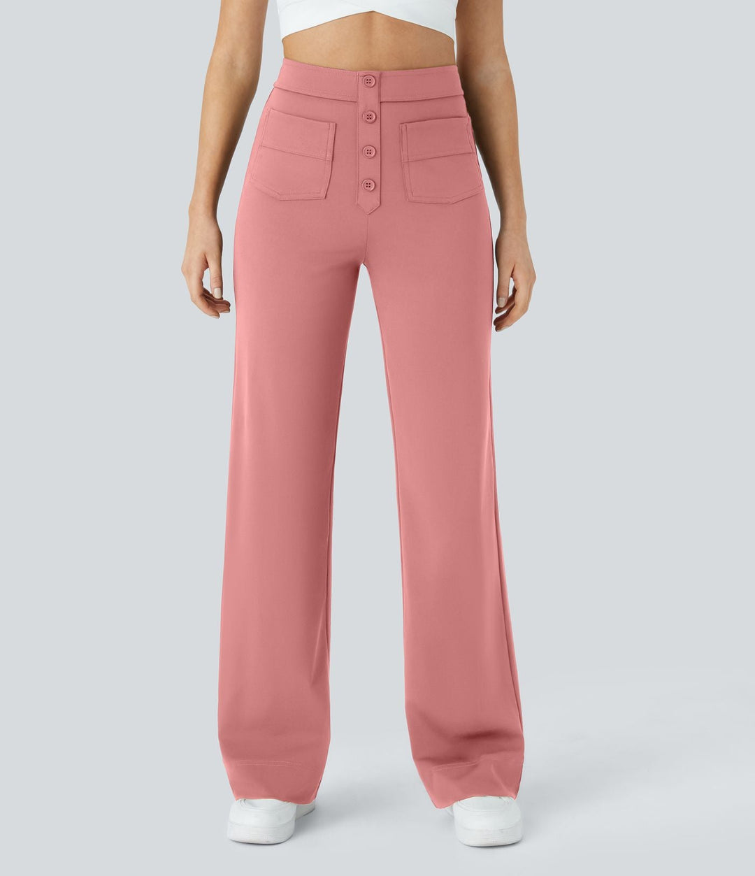 Cate | Elastische broek met hoge Taille | 1+1 GRATIS