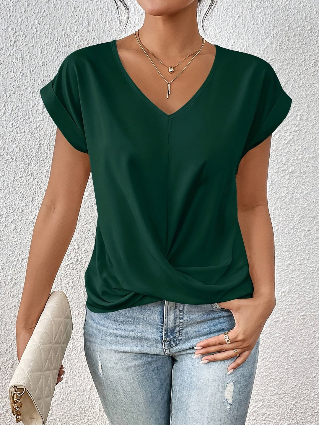 Chloé™ - Casual T-shirt met zachte V-hals