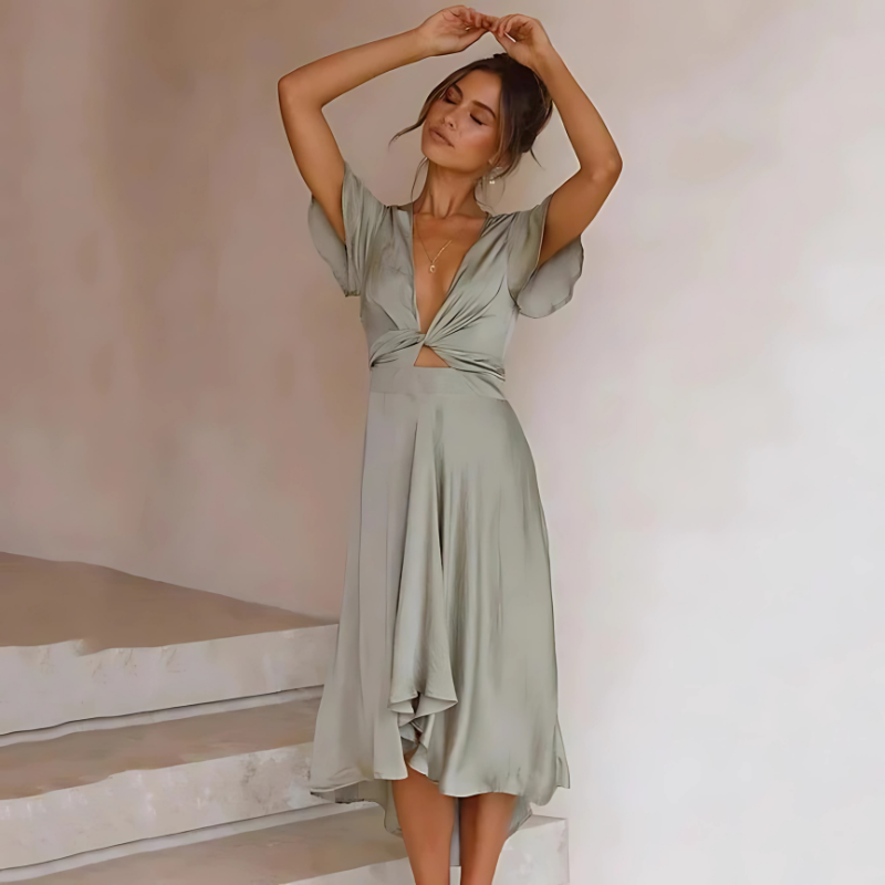 Colette vintage vloeiende jurk met retro uitstraling