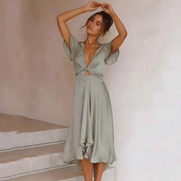 Colette vintage vloeiende jurk met retro uitstraling