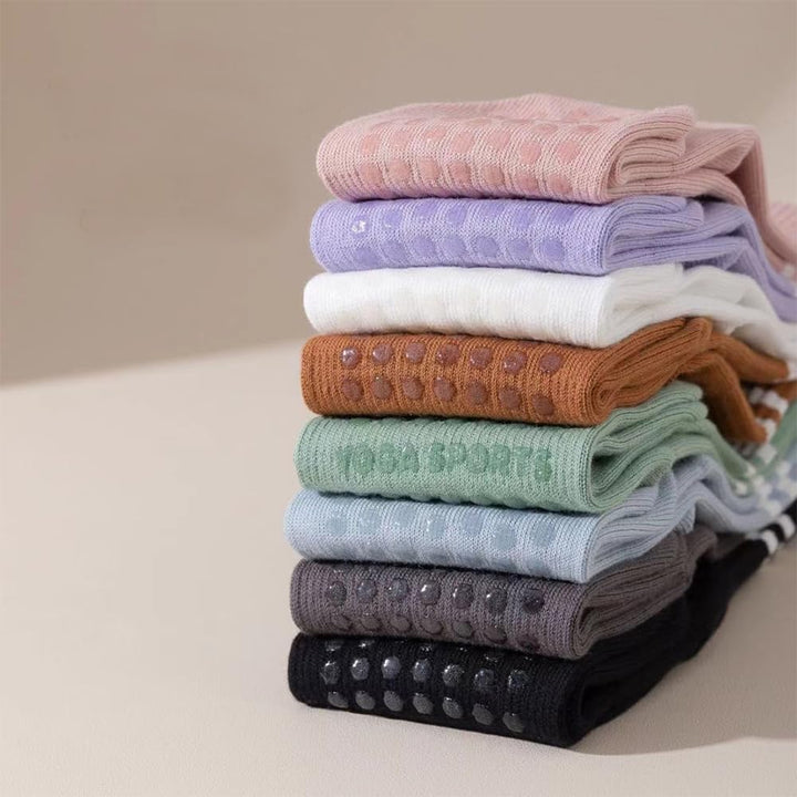 Antislip Yogasokken - Katoenen Sokken met Zweetabsorptie, Ideaal voor Dans, Pilates, Ballet, en Fitness