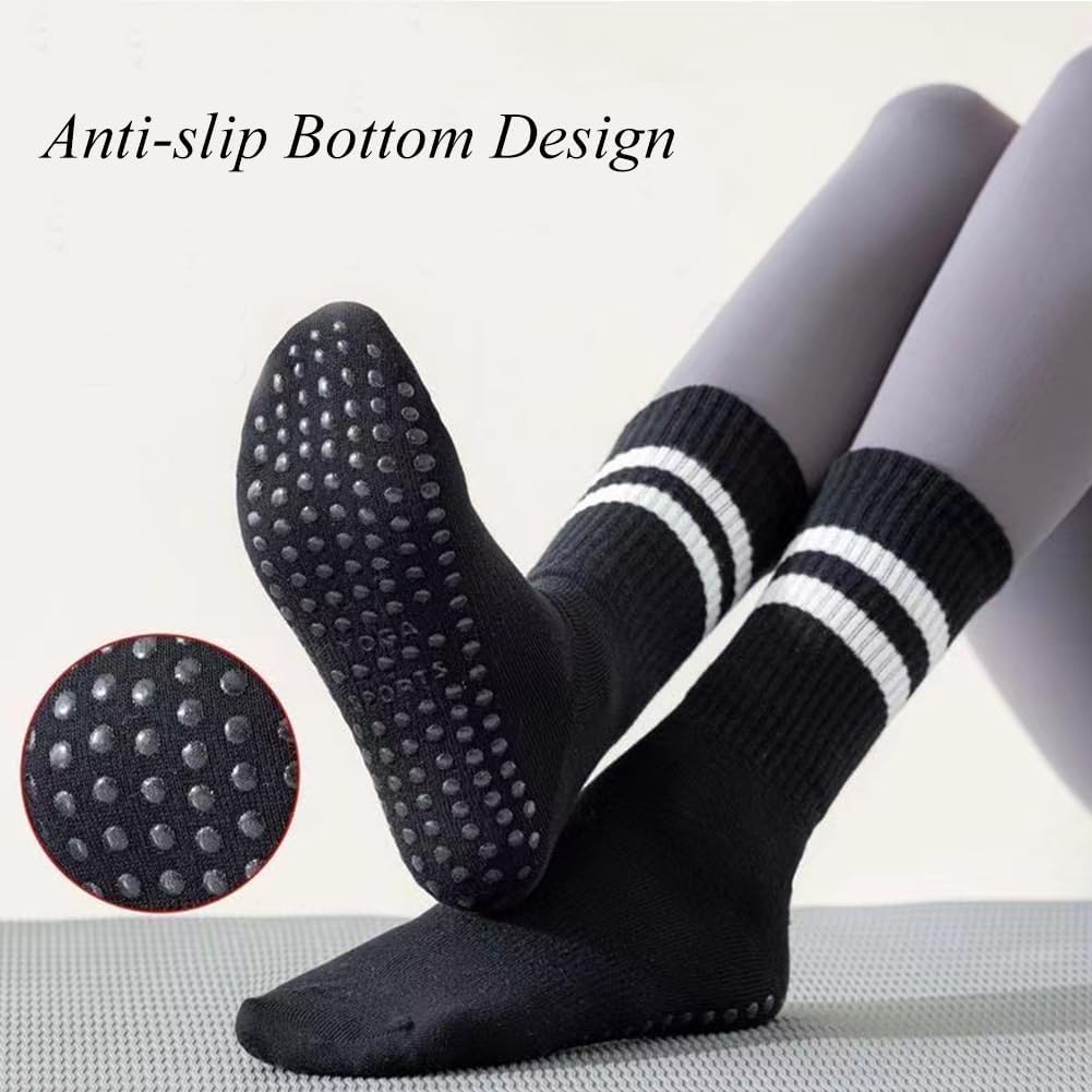 Antislip Yogasokken - Katoenen Sokken met Zweetabsorptie, Ideaal voor Dans, Pilates, Ballet, en Fitness