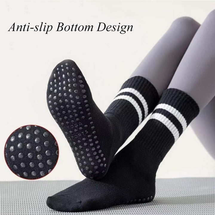 Antislip Yogasokken - Katoenen Sokken met Zweetabsorptie, Ideaal voor Dans, Pilates, Ballet, en Fitness