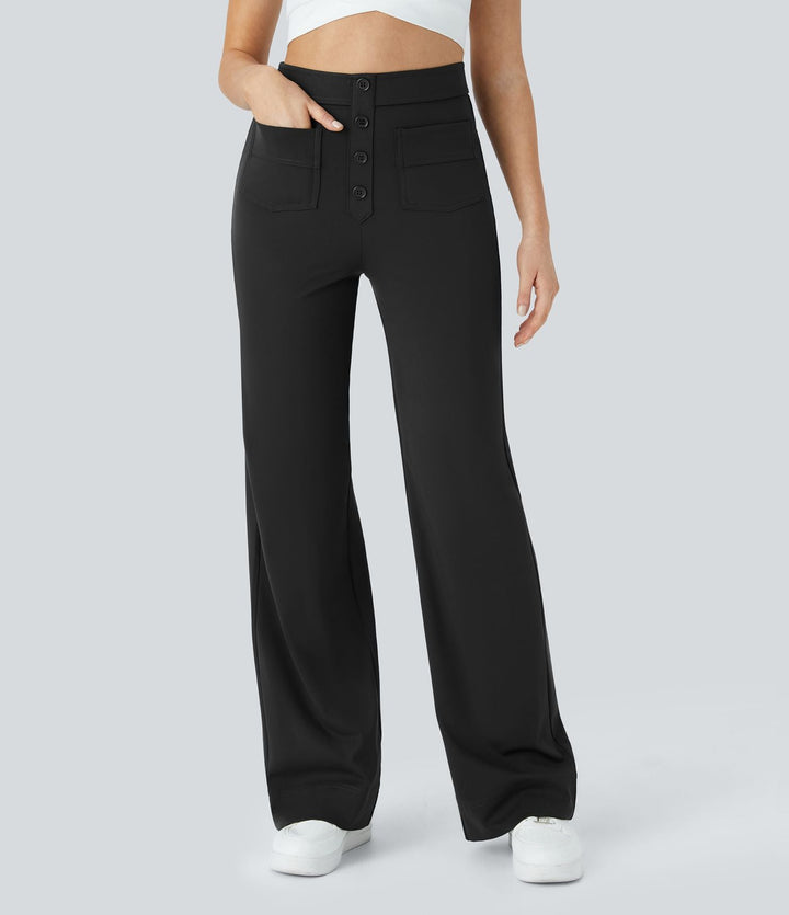 Cate | Elastische broek met hoge Taille | 1+1 GRATIS