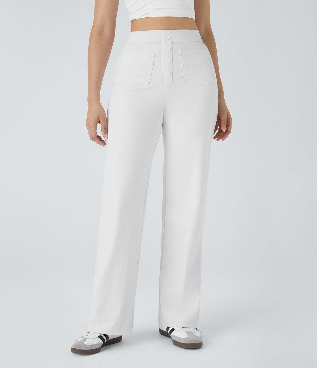 Cate | Elastische broek met hoge Taille | 1+1 GRATIS
