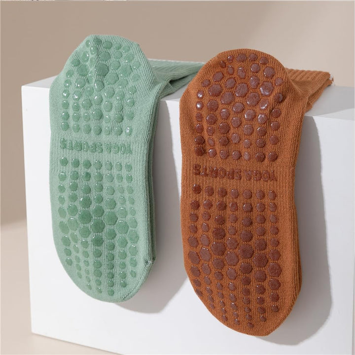 Antislip Yogasokken - Katoenen Sokken met Zweetabsorptie, Ideaal voor Dans, Pilates, Ballet, en Fitness