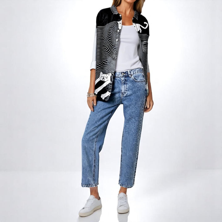 Opulente™ | Damesblouse met Hondenprint