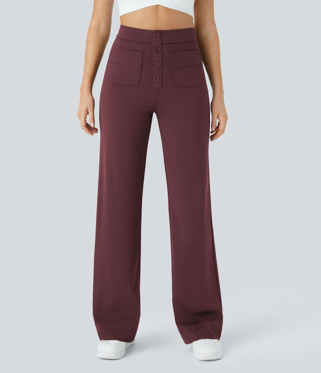Cate | Elastische broek met hoge Taille | 1+1 GRATIS