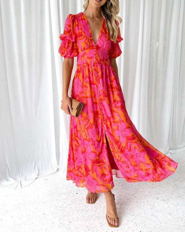 DERANA - MAXI DRESS IN PINK RED