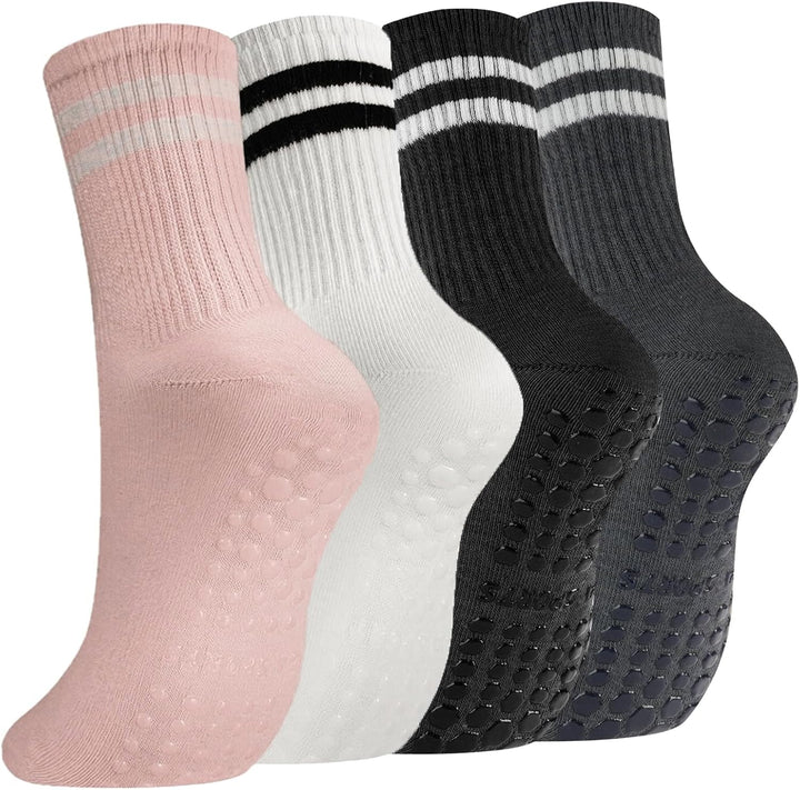 Antislip Yogasokken - Katoenen Sokken met Zweetabsorptie, Ideaal voor Dans, Pilates, Ballet, en Fitness