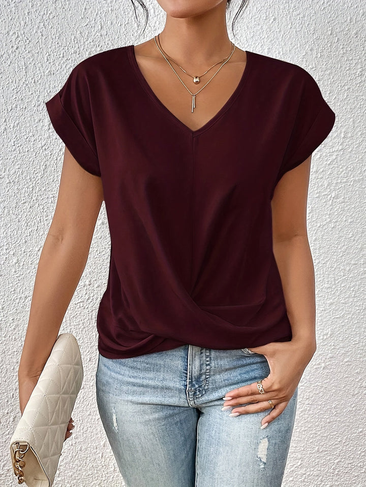 Chloé™ - Casual T-shirt met zachte V-hals