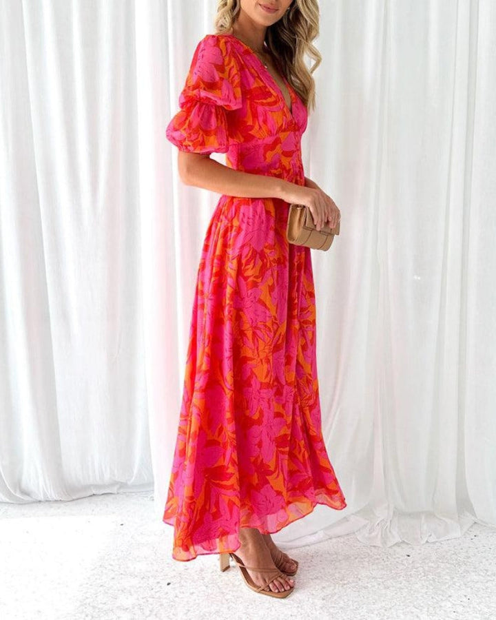 DERANA - MAXI DRESS IN PINK RED