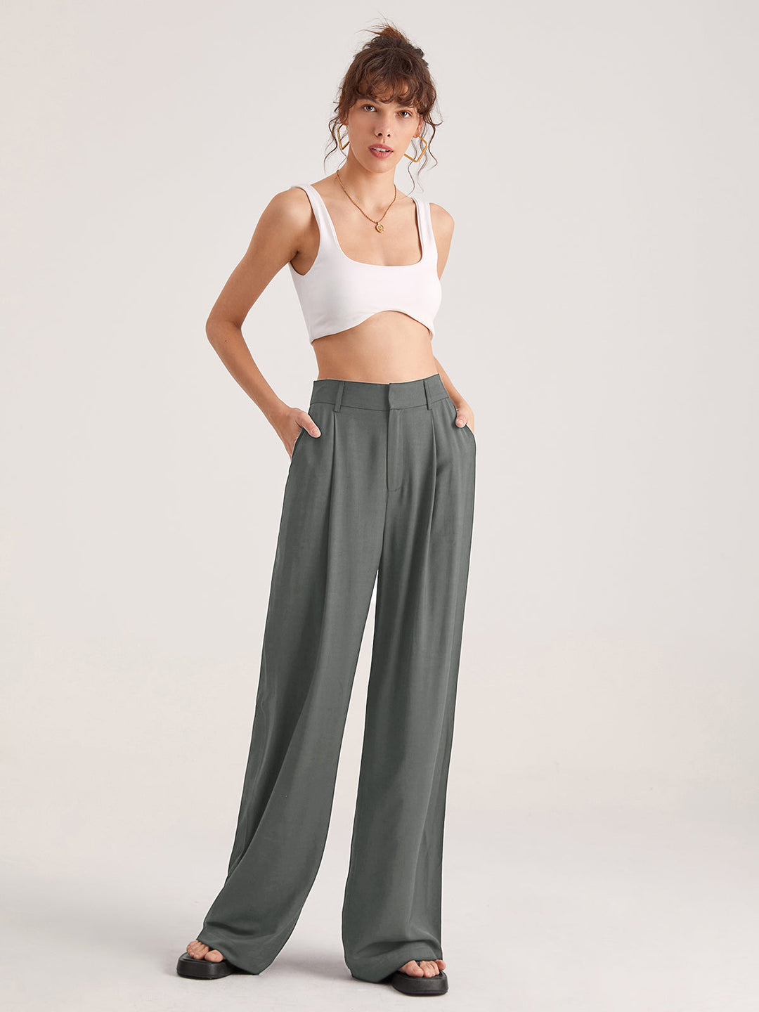 Plus Size Broek met Hoge Taille