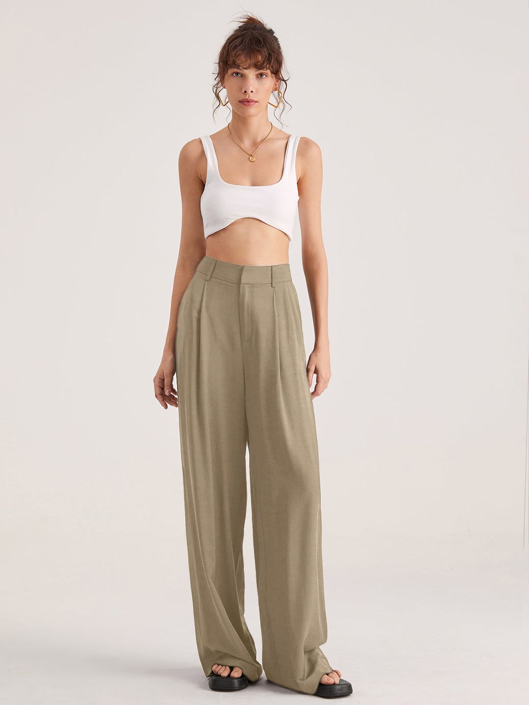 Plus Size Broek met Hoge Taille