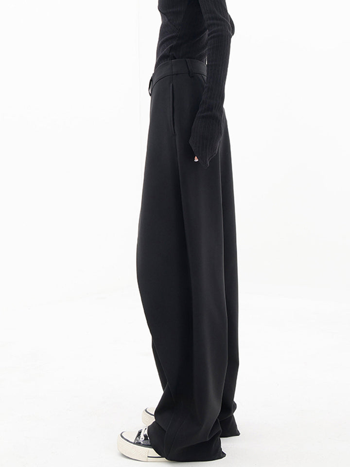 Asymmetrische Brede Pantalon met Lage Knopen
