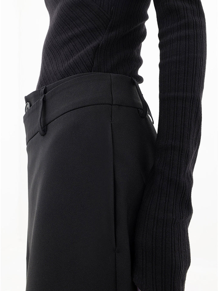 Asymmetrische Brede Pantalon met Lage Knopen