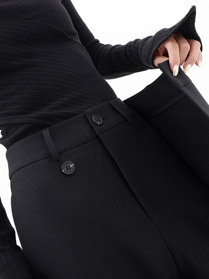Asymmetrische Brede Pantalon met Lage Knopen
