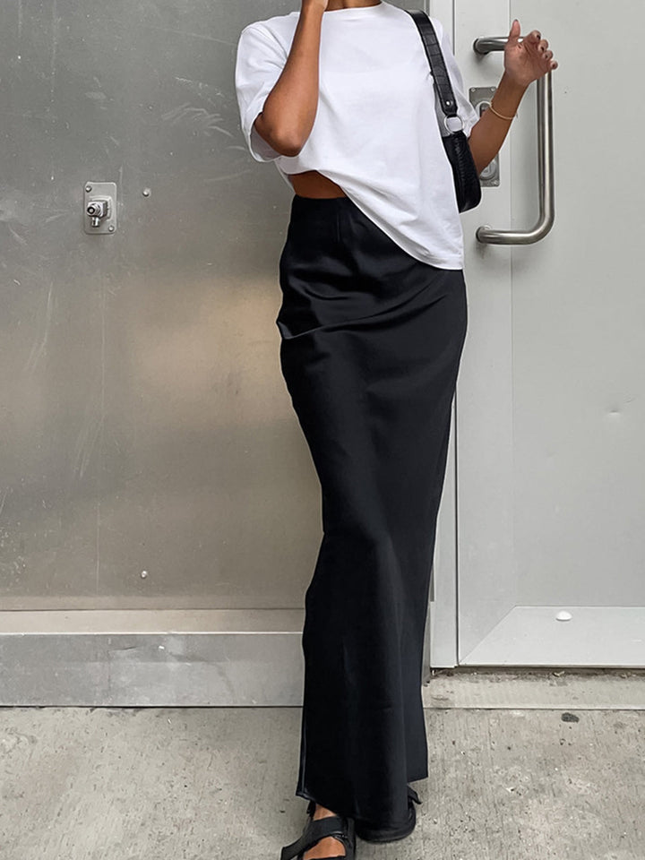 Elegante Satijnen Maxi Rok