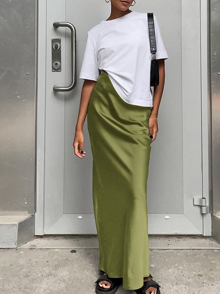 Elegante Satijnen Maxi Rok