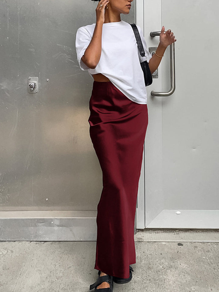 Elegante Satijnen Maxi Rok