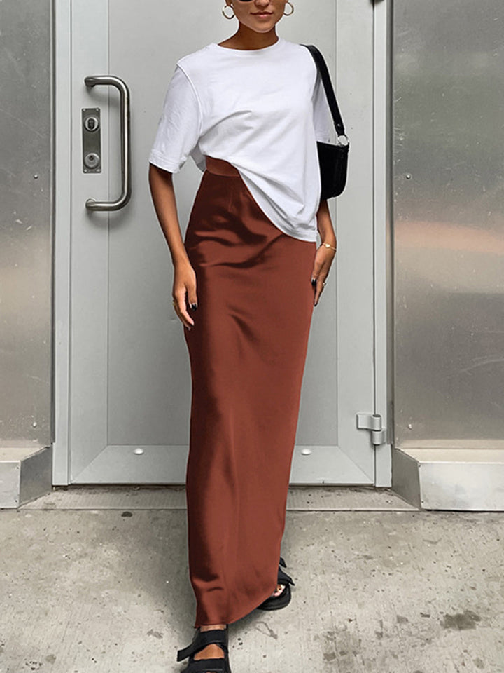 Elegante Satijnen Maxi Rok