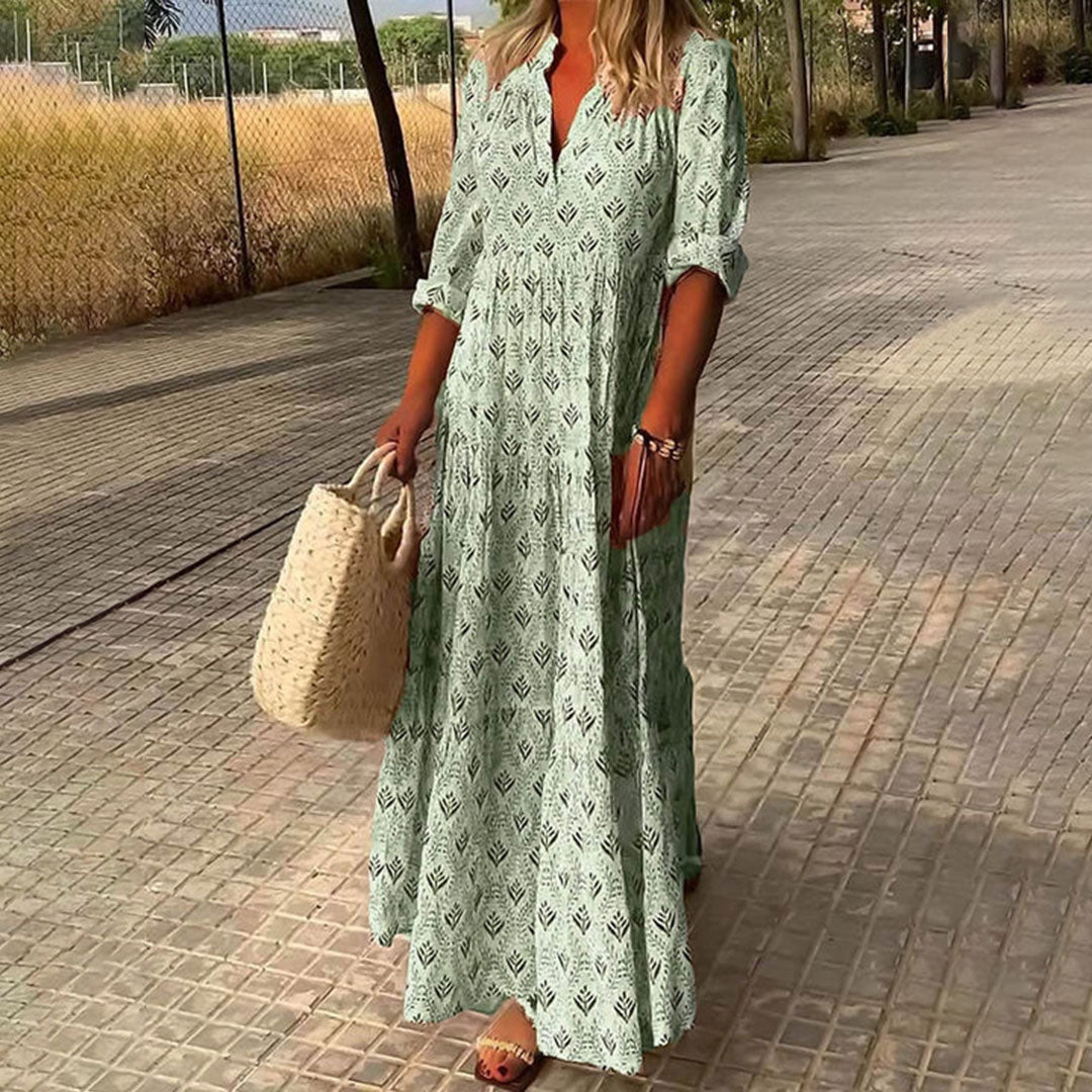 Vivian | Printed Boho Maxi Dress