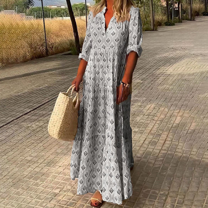 Vivian | Printed Boho Maxi Dress