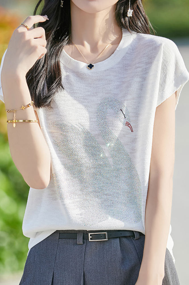Stijlvol T-shirt met Zwaan print