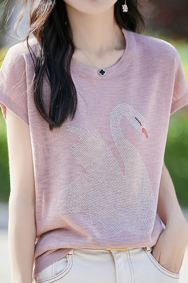 Stijlvol T-shirt met Zwaan print