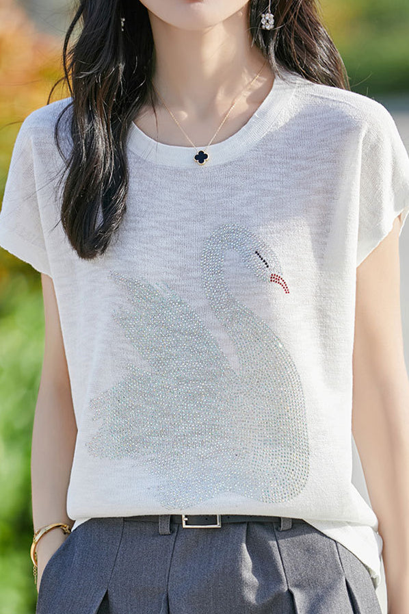 Stijlvol T-shirt met Zwaan print