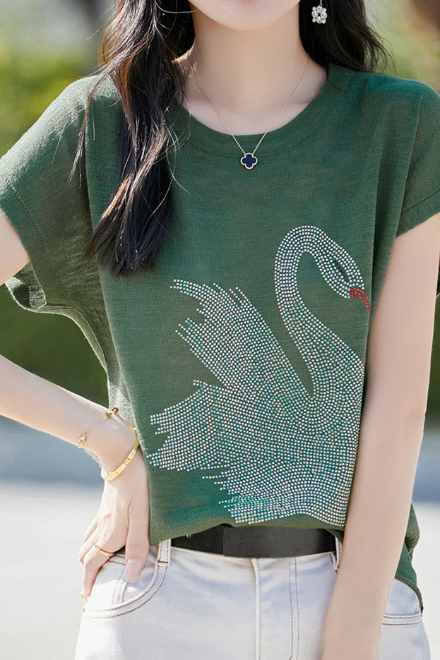 Stijlvol T-shirt met Zwaan print