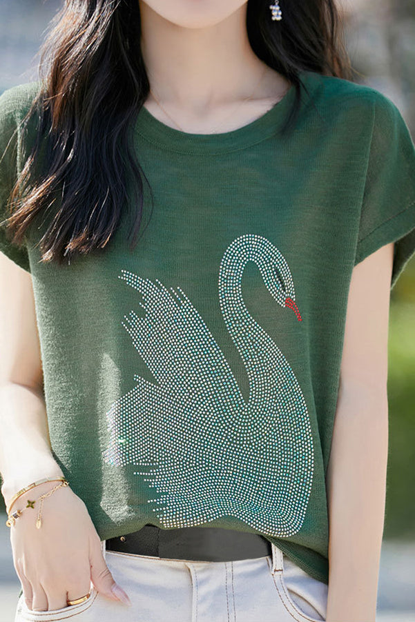 Stijlvol T-shirt met Zwaan print