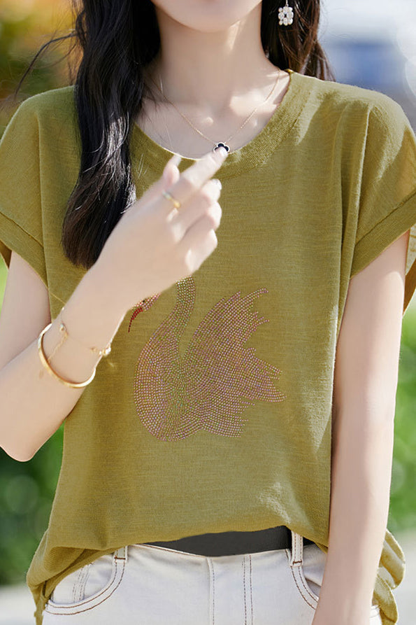 Stijlvol T-shirt met Zwaan print